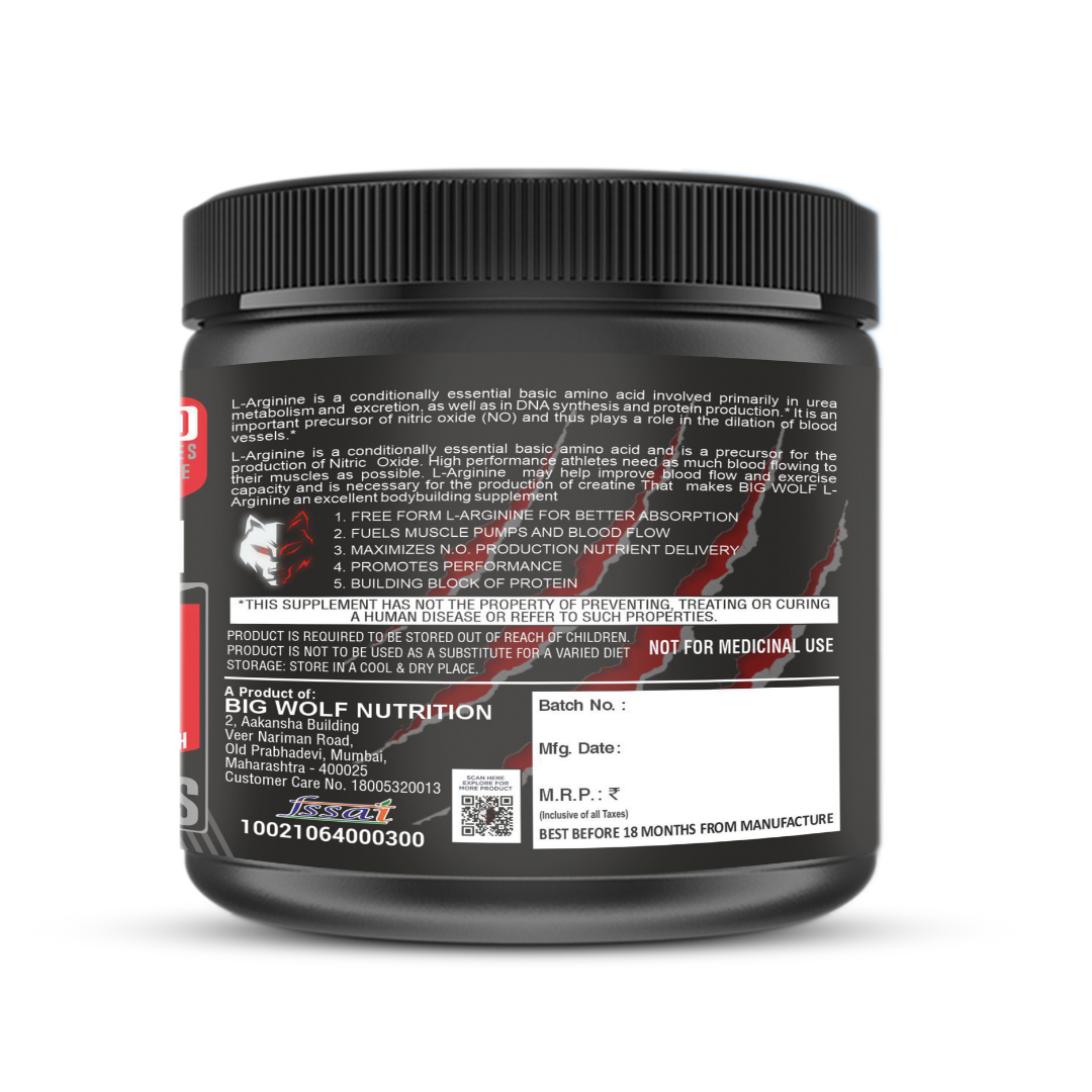 Big Wolf Nutrition ARG9 Pure L Arginine 3000mg | 30 Servings