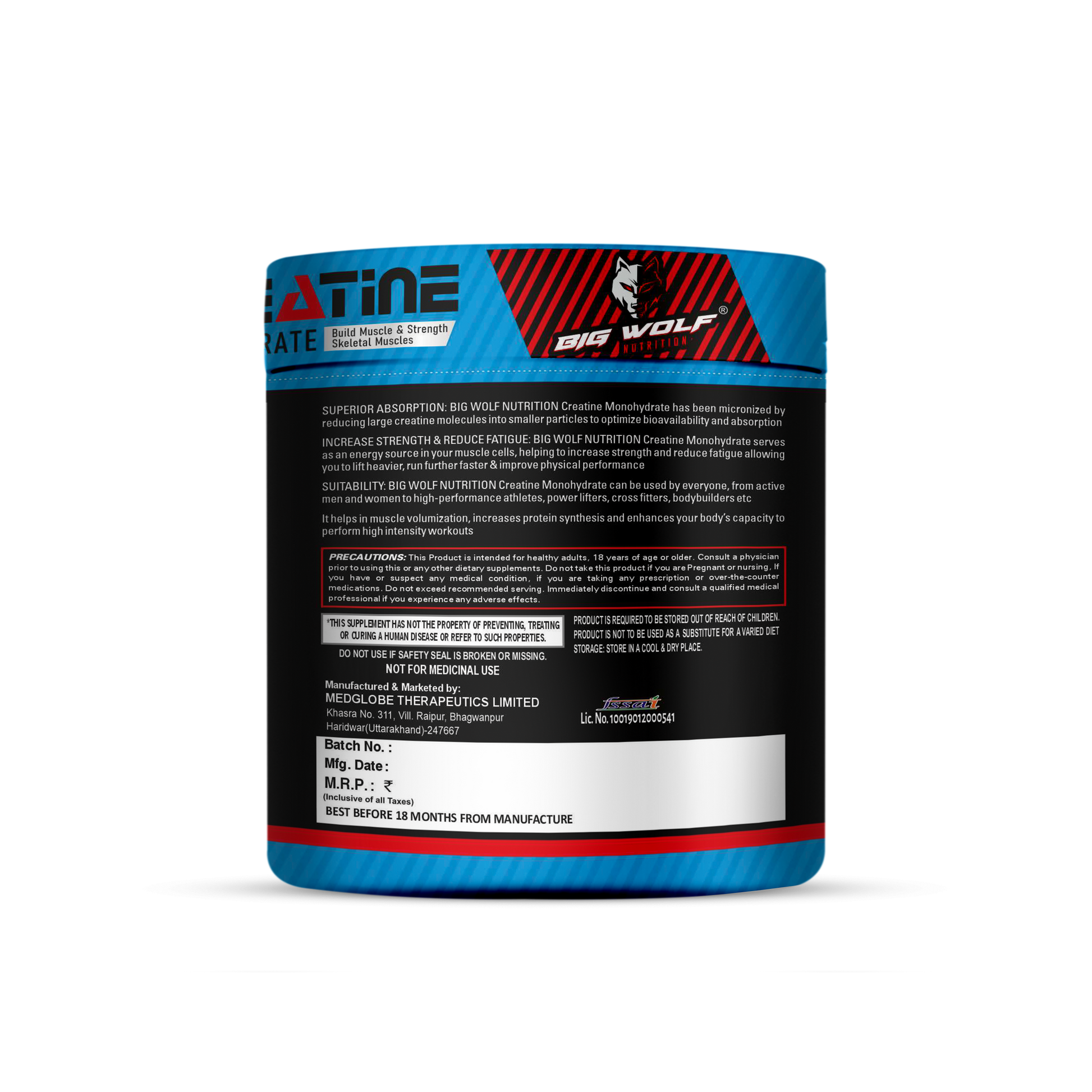 Big Wolf Nutrition – Creatine Monohydrate (Unflavoured) image 2