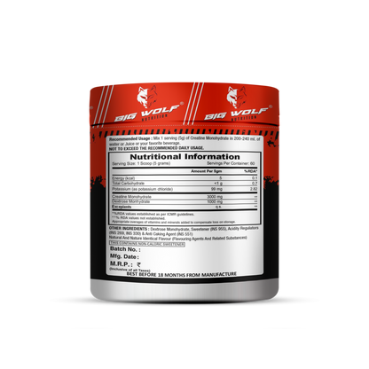 Big Wolf Nutrition Creatine Monohydrate – 3000 mg Creatine image 2
