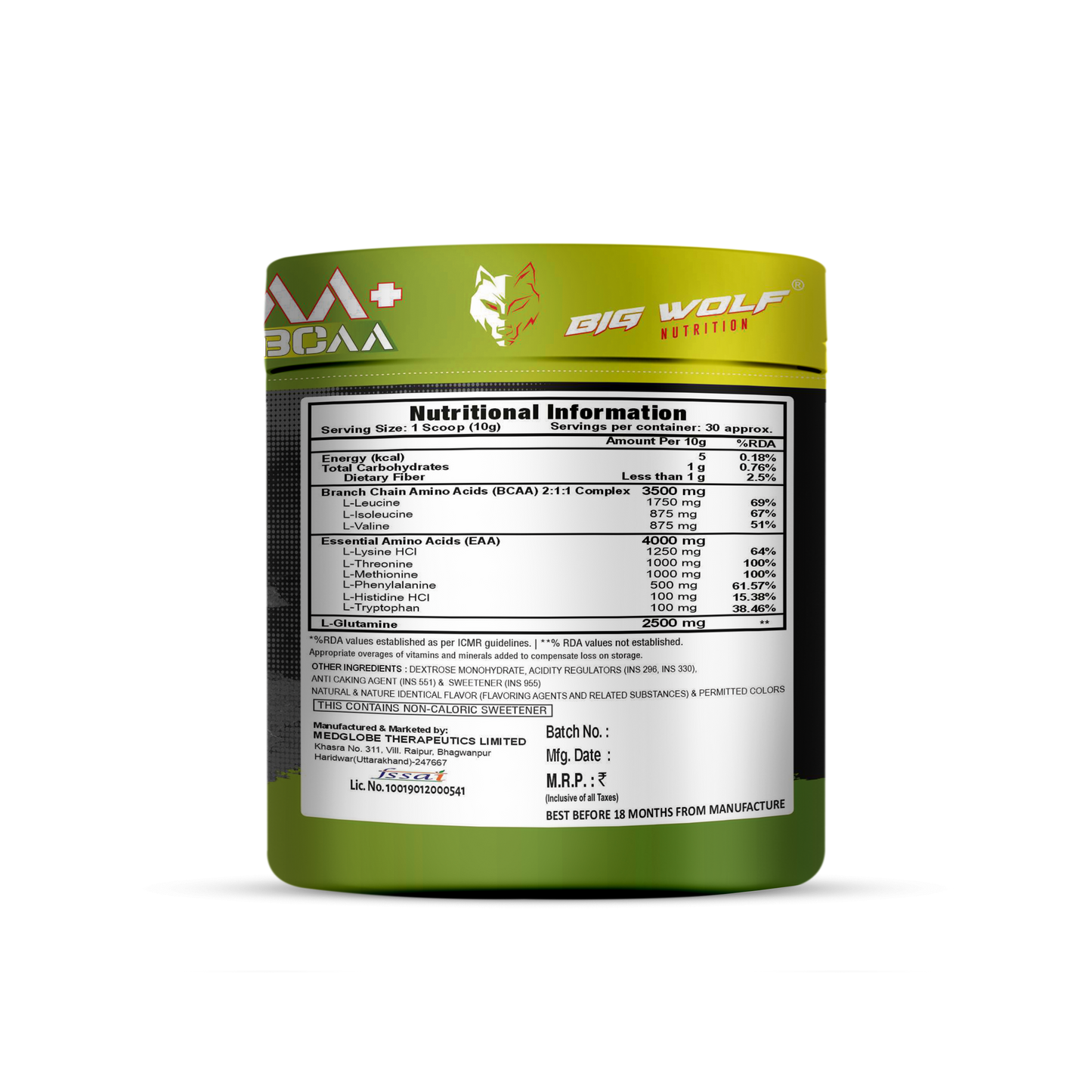 Big Wolf Nutrition EAA + BCAA – Essential Amino Acids image 1