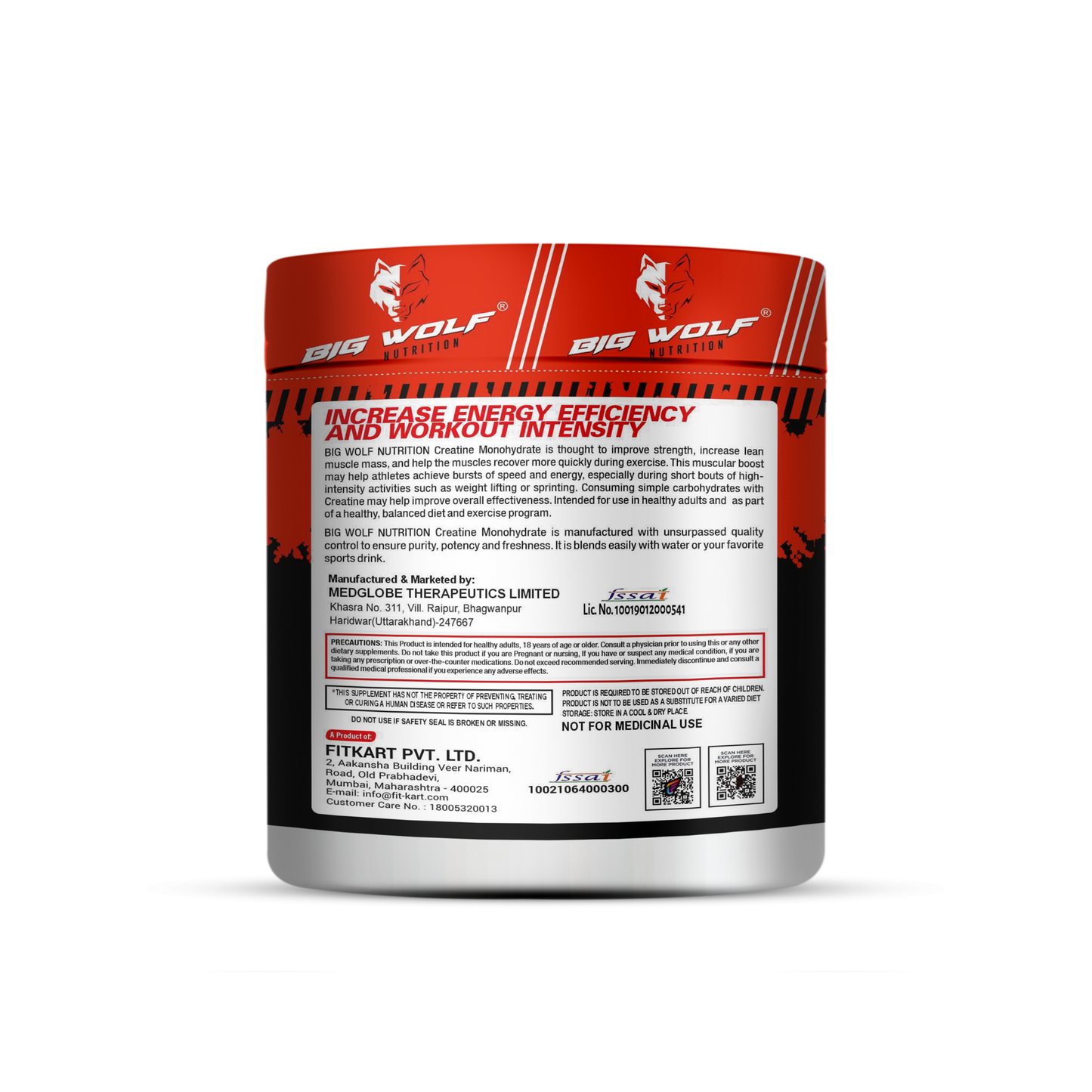 Big Wolf Nutrition Creatine Monohydrate – 3000 mg Creatine image 1