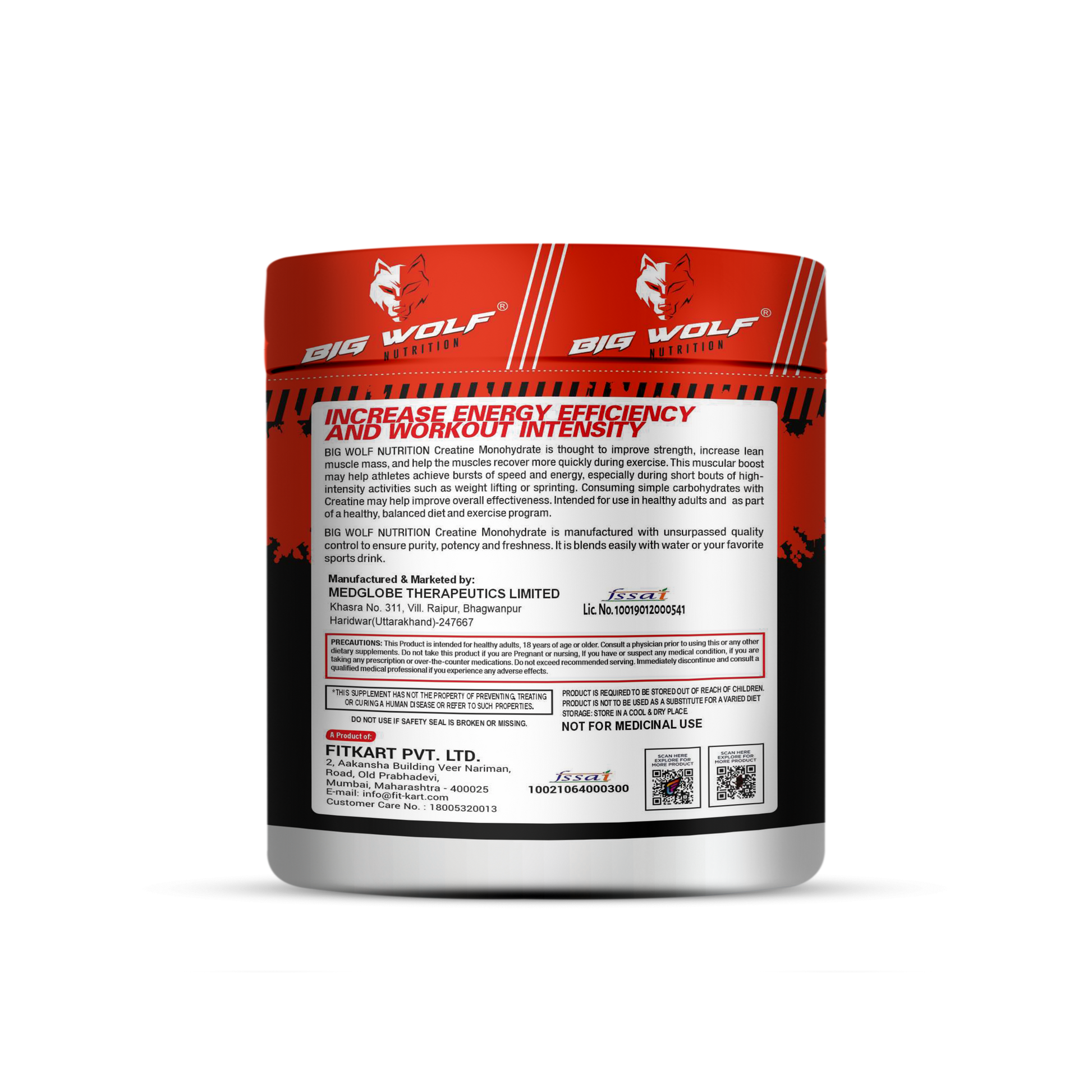 Big Wolf Nutrition Creatine Monohydrate – 3000 mg Creatine image 1