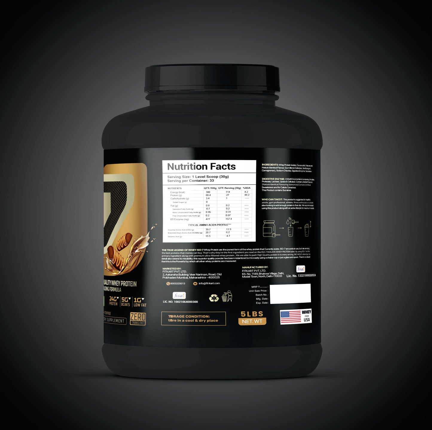 BIG WOLF NUTRITION ISO-7 High Quality Whey Protein image 4