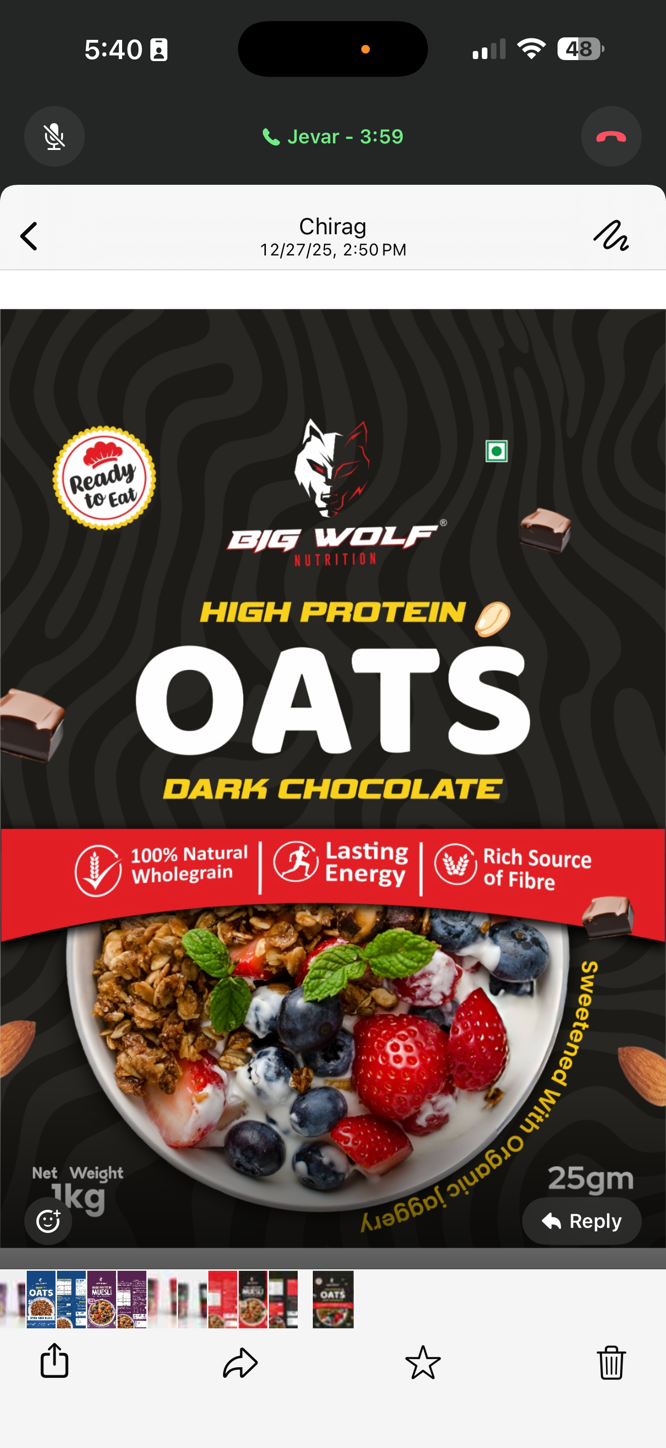 HIGH PROTEIN OATS DARK Chocolate  image 2