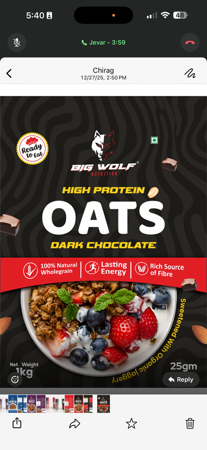 HIGH PROTEIN OATS DARK Chocolate  image 2