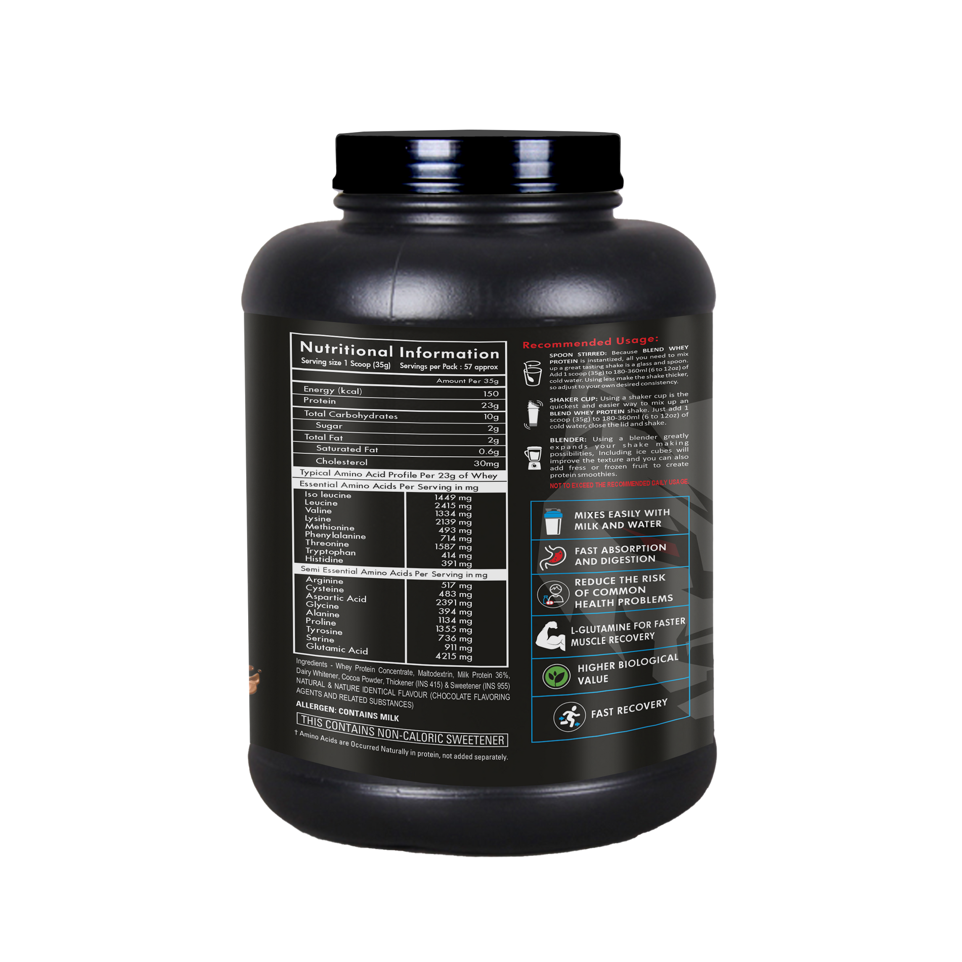 BIG WOLF NUTRITION BLEND WHEY Protein | 2KG (4.4LBS) | Chocolate image 1