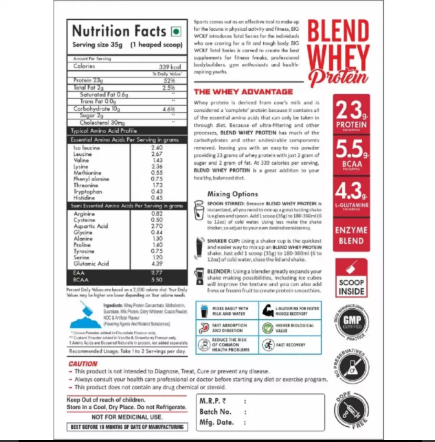 Big Wolf Nutrition Ultra Premium Blend Whey Protein